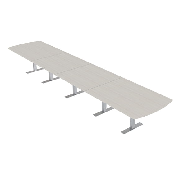 18 Person Arc Rectangle Modular Meeting Table Metal T-Bases w/Electric