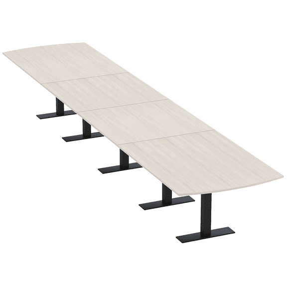 18 Person Arc Rectangle Modular Meeting Table Metal T-Bases w/Electric