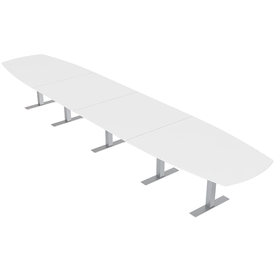 18 Person Modular Arc Boat Conference Table w/T-Bases Power And Data