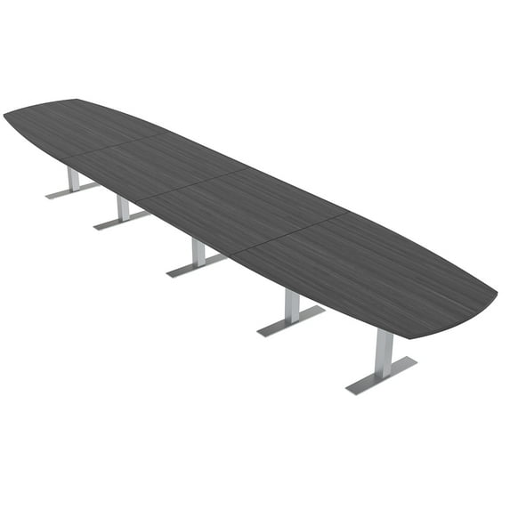 18 Person Modular Arc Boat Conference Table w/T-Bases Power And Data