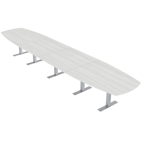 18 Person Modular Arc Boat Conference Table w/T-Bases Power And Data