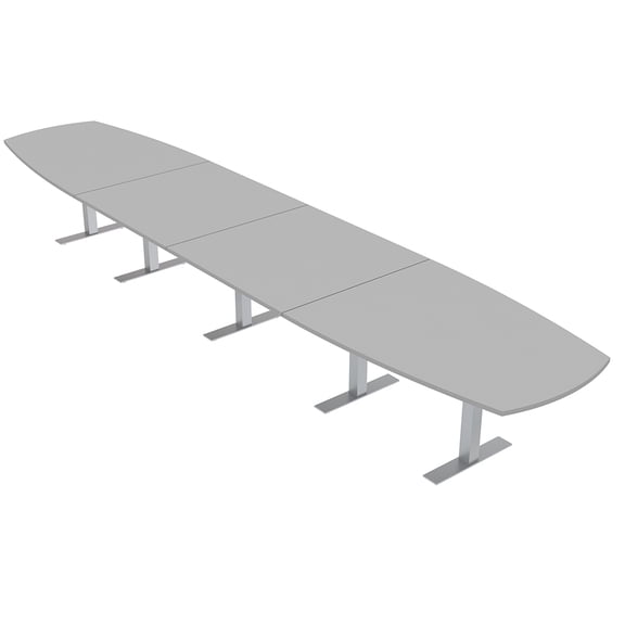 18 Person Modular Arc Boat Conference Table w/T-Bases Power And Data