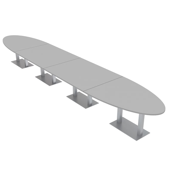 20 Person Modular Oval Boardroom Table Metal Bases Electrical Modules