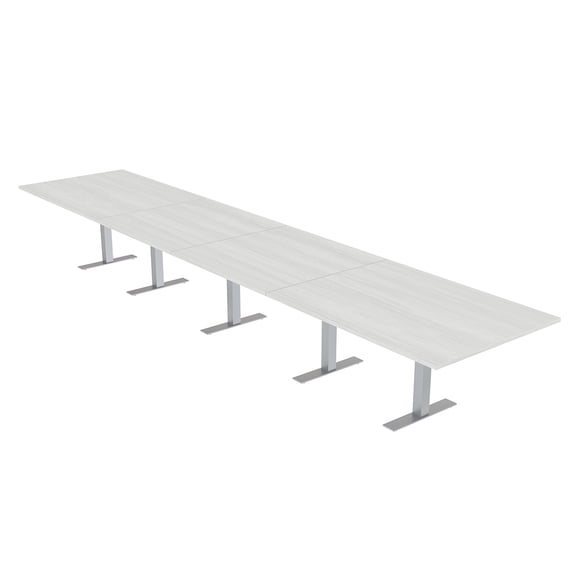 18 Person Modular Powered Rectangular Boardroom Table Metal T Bases