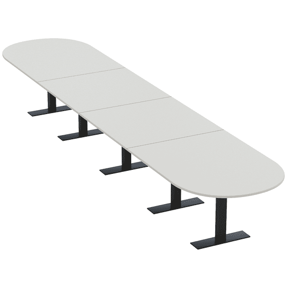 20 Ft Modular Racetrack Conference Table Metal T Bases Electric Units