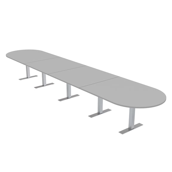 18 Person Racetrack Modular Boardroom Table Metal T Bases Power Units
