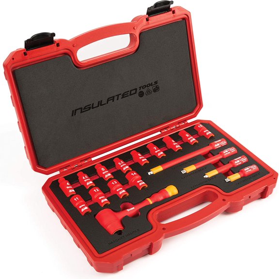 18-Piece 1/4-Inch Drive VDE Insulated Socket Set