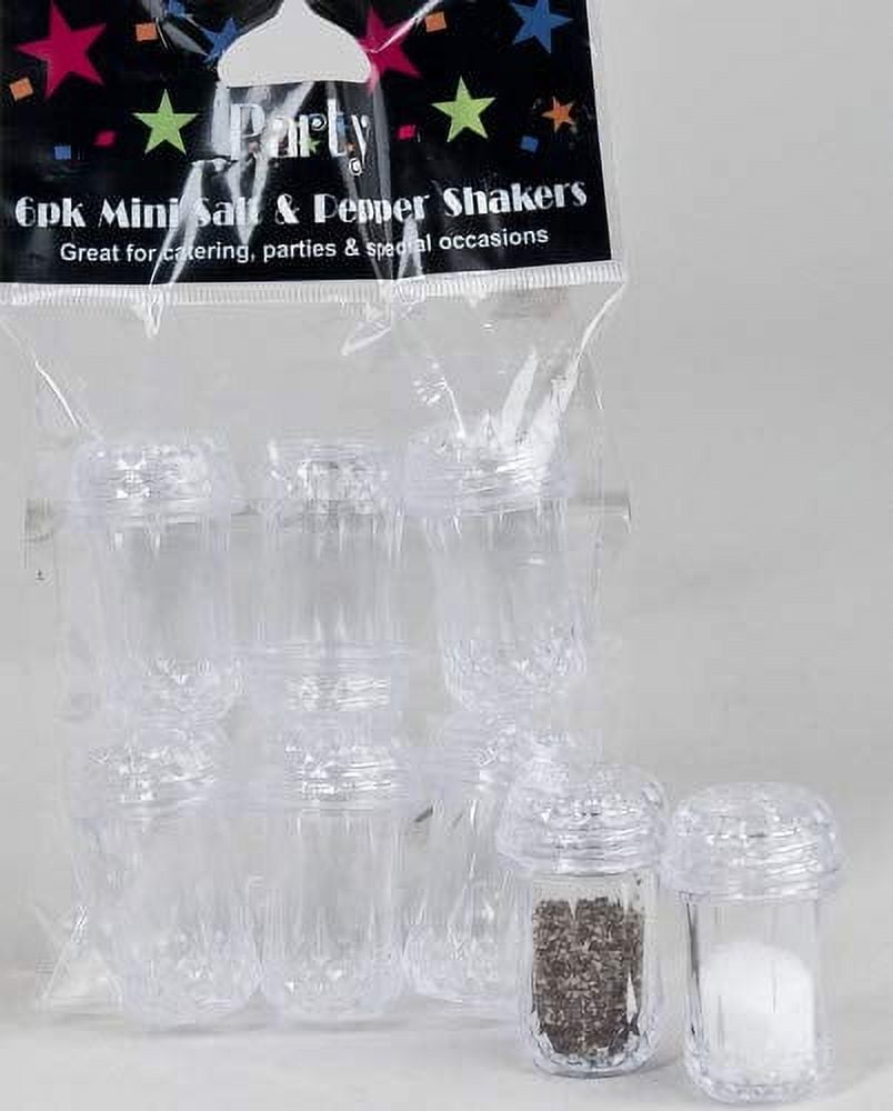 Crystal Clear Mini Plastic Salt and Pepper Shakers Set