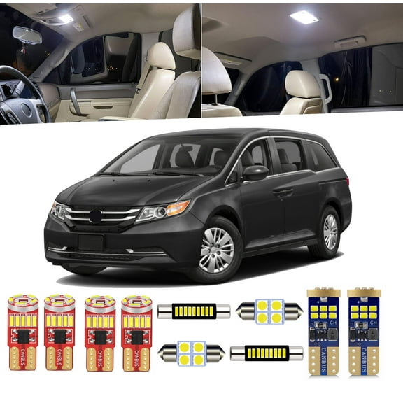 18 Piece Car Interior LED Lights Kit for Honda Odyssey 2011-2017 Interior LED Light Bulbs Packag Kit+ License Plate Light+ Install Tool