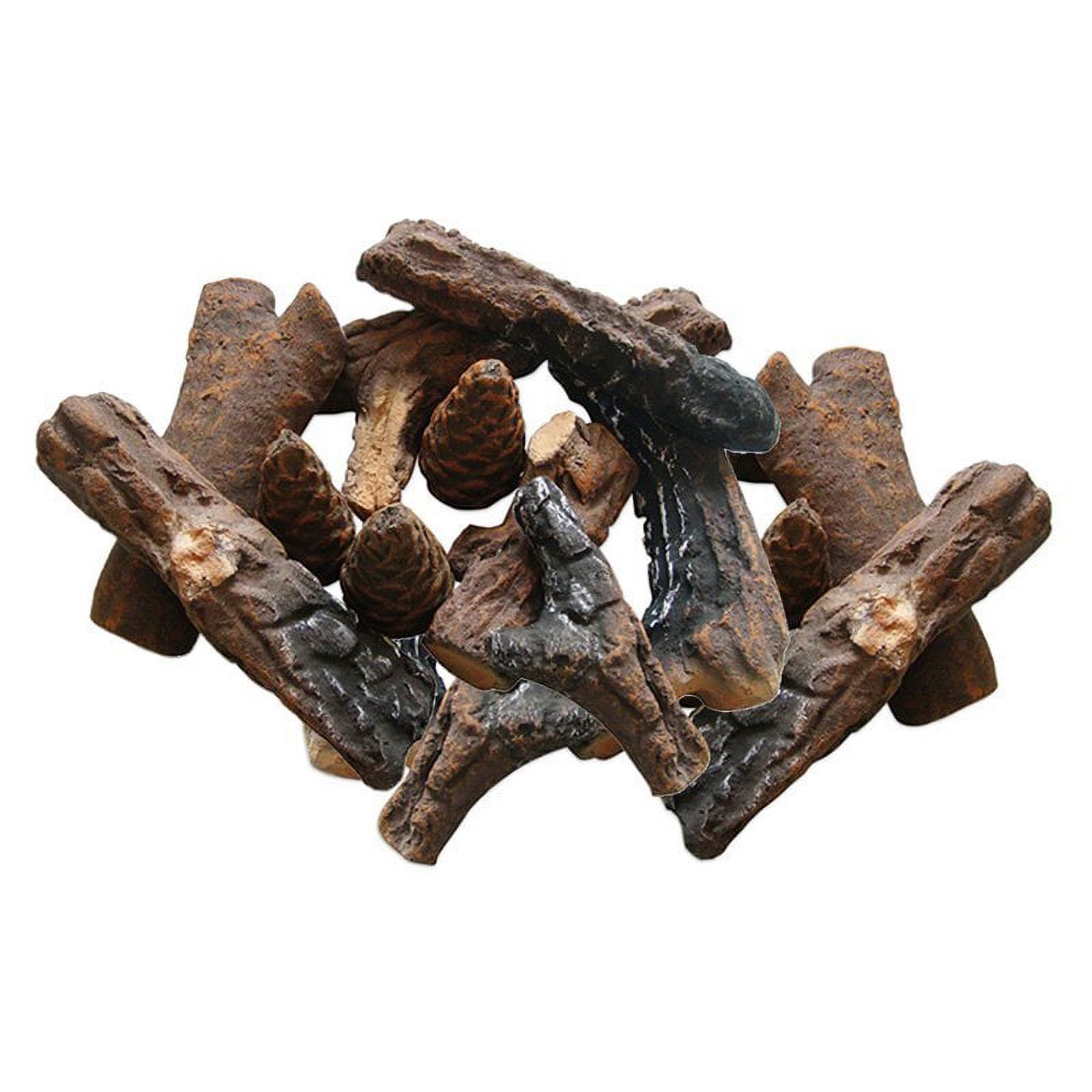 18 Piece Ceramic Fireplace Wood Log Set - Walmart.com