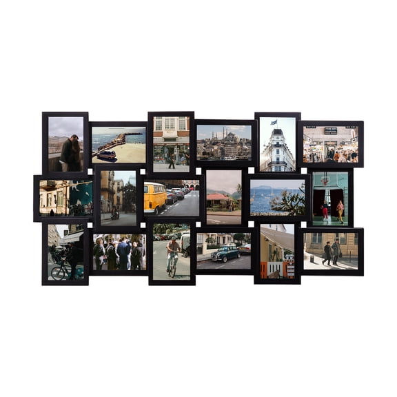 18 Piece Classic Black Family Photo Frame Set 6x4 inch Wall Gallery Collection Picture Frames