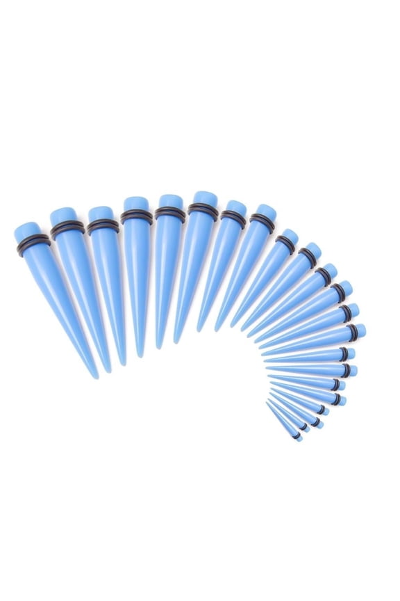 18 Piece Ear Stretching Kit Tapers - 9 Sizes Included - Choose From 6 Colors