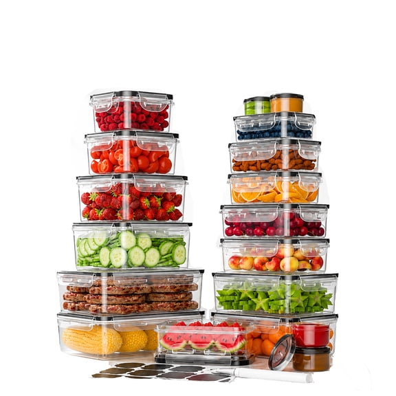 Carestrong 18 PCS Food Storage Containers with Lids - Leakproof meal Prep Containers Dishwasher and microwave safe Produce Containers Keep Fruits, Vegetables, Berry, Meat Fresh longer