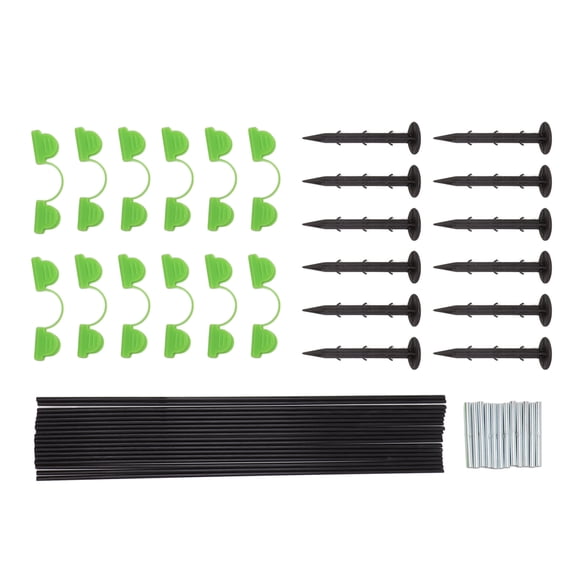 18-Piece Garden Greenhouse Support Hoop Set with Fiberglass Rods and Clips for Raised Bed Grow Tunnels