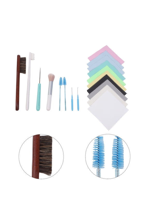 18-Piece Jewelry Cleaning Kit With Polishing Cloths, Hole Brushes & Horsehair Tool For Rings, Silver, Gold