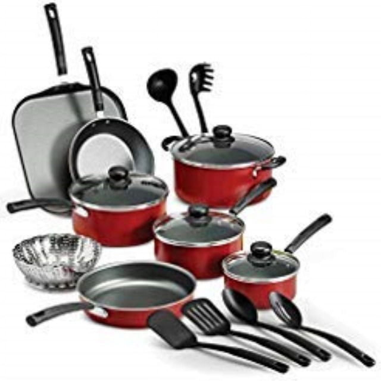 Initiatives Nonstick Cookware Set 18 Piece Oven Broiler Safe 350F Pots and  Pans