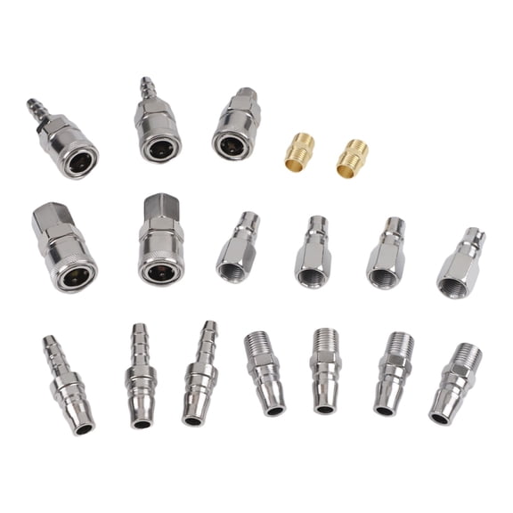 18 Piece Pneumatic Quick Connect Coupling Set,Industrial Air Compressor Hose Fittings Metal Connectors,For Air Tools Workshop