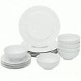 thumbnail image 1 of 18-Piece Service for 6 Dinnerware Set Lightweight Round Plate and Bowl Set White, 1 of 6