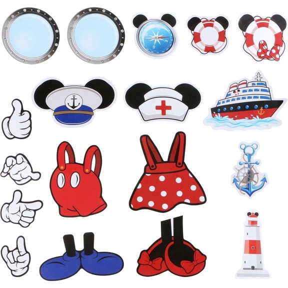 18 Piece Set of Large Cruise Door Magnet Adorable Captain Sea Navigation Theme Car Door Decor Anchors Ideal for Carnival Cruise Holiday Decorations and Refrigerator Doors (Classic)