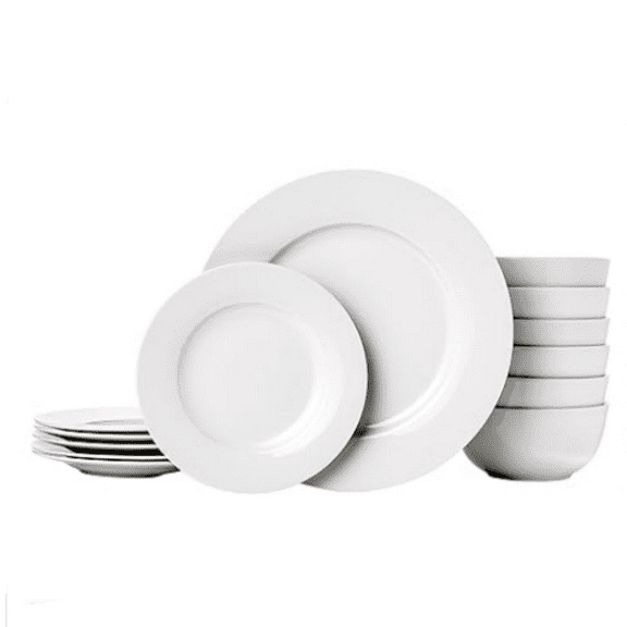18-Piece White Dinnerware Set, Plates, Bowls, Service for 6