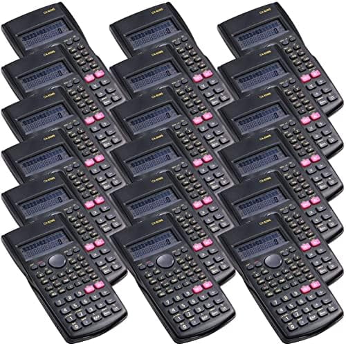 18 Pieces 2-Line Engineering Scientific Calculator, Black Function Fractions Math Calculator for Business Office College High School Student Teacher$$Office