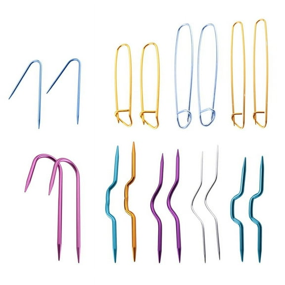 18 Pieces Cable Holders Aluminum Cable Needles Bent Tapestry Yarn Needles Cable Knitting Needles