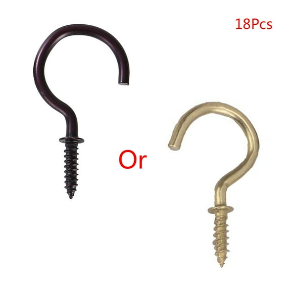 18 Pieces Ceiling Screw Hooks Lamp Holder Hooks Suitable For Outdoor Lights Birdhouses Household Threaded Hook Set