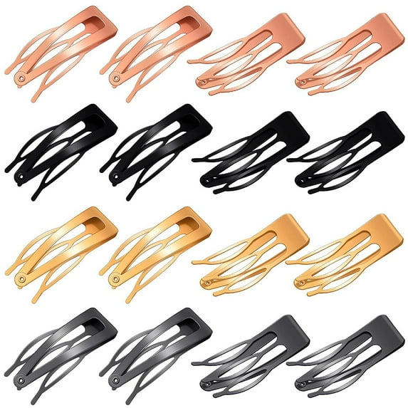18 Pieces Double Grip Hair Clips Metal Snap Hair Clips Women Hair Barrettes for Hair Making, Salon Supplies (4 color)