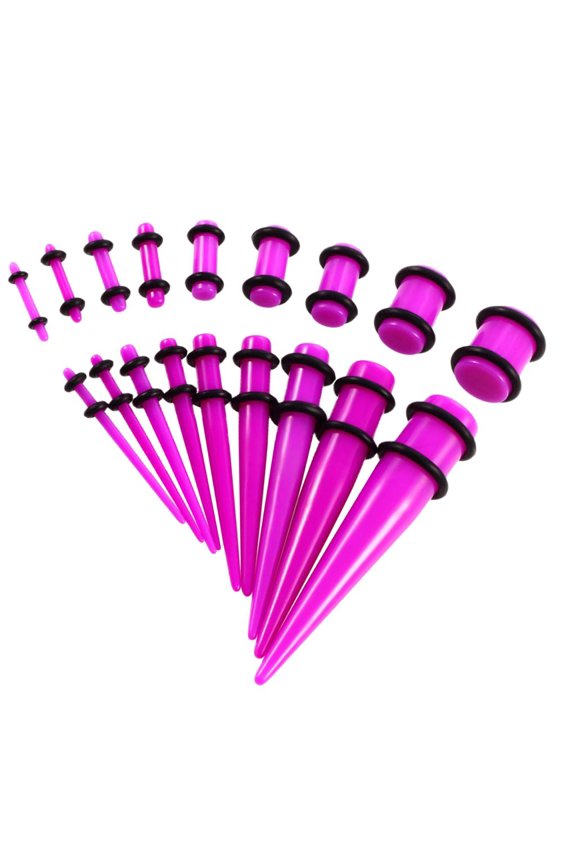 18 Pieces Ear Gauges Stretching Taper 14G-00G Expanders