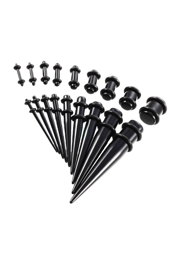 18 Pieces Ear Stretching  Taper 14G-00G Expander Black