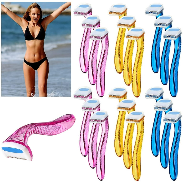18 Pieces T Type Bikini Razor Durable Travel Accessories Beauty Razor Bikini Line Trimmer Armpit Trimmer for Girls Body Cosmetic