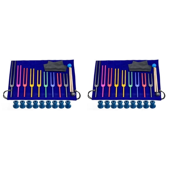 18 Pieces of Colorful Aluminum Alloy Tuning Forks, Tuning Forks for Therapy, Voice Therapy Blue