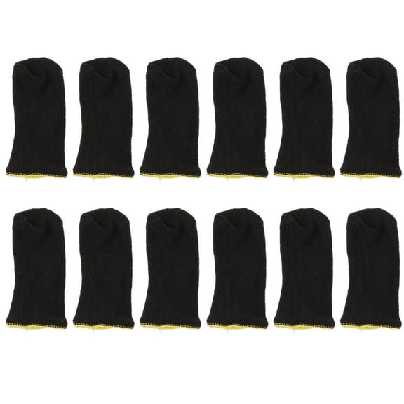 18-Pin Carbon Fiber Finger Sleeves for Mobile Games Contact Screen Finger Sleeves (12 Pcs),12 x Gaming finger sets,black-yellow