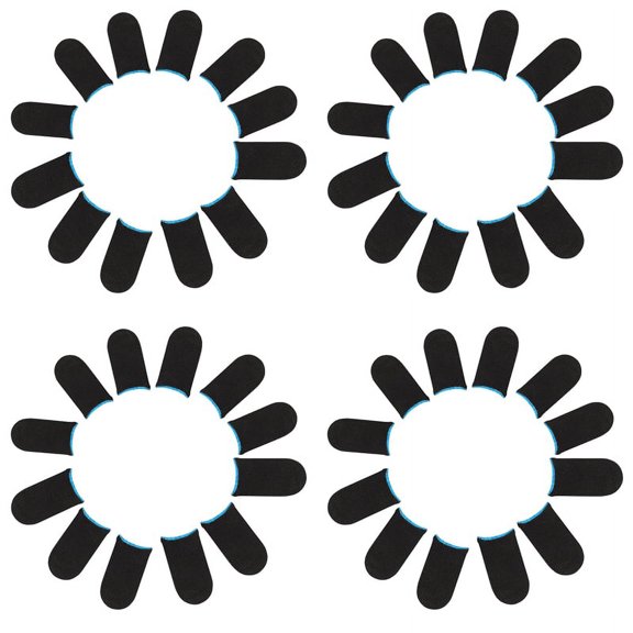 18-Pin Carbon Fiber Finger Sleeves for Mobile Games Contact Screen Finger Sleeves(48 Pcs),48 x Gaming finger sets,black