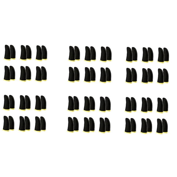 18-Pin Carbon Fiber Finger Sleeves for Mobile Games Contact Screen Finger Sleeves (72 Pcs),72 x Gaming finger sets,black-yellow