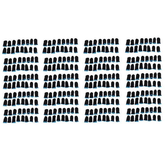 18-Pin Carbon Fiber Finger Sleeves for Mobile Games Screen Finger Sleeves(320 Pcs),320 x gaming finger sleeve,black