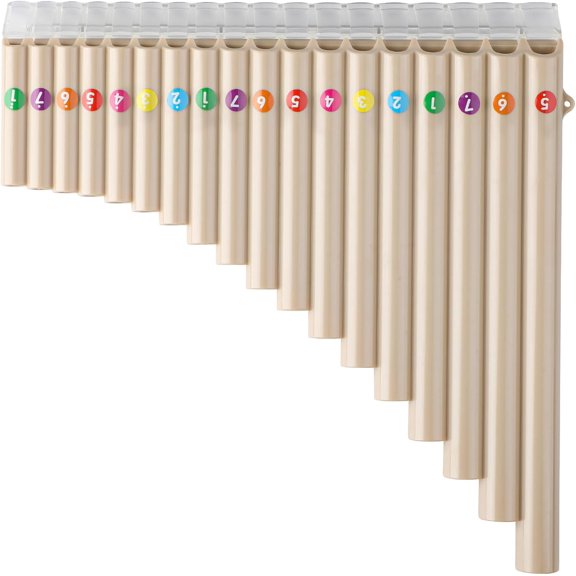 18 Pipes Pan Flute C Key - Instrument Design for Easy Play, Perfect for Students and Learning-Beginner-Friendly (Lvory)