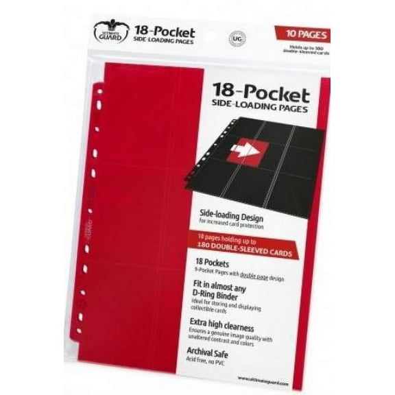 18 Pocket Side-Loading Pages - Red (10) New