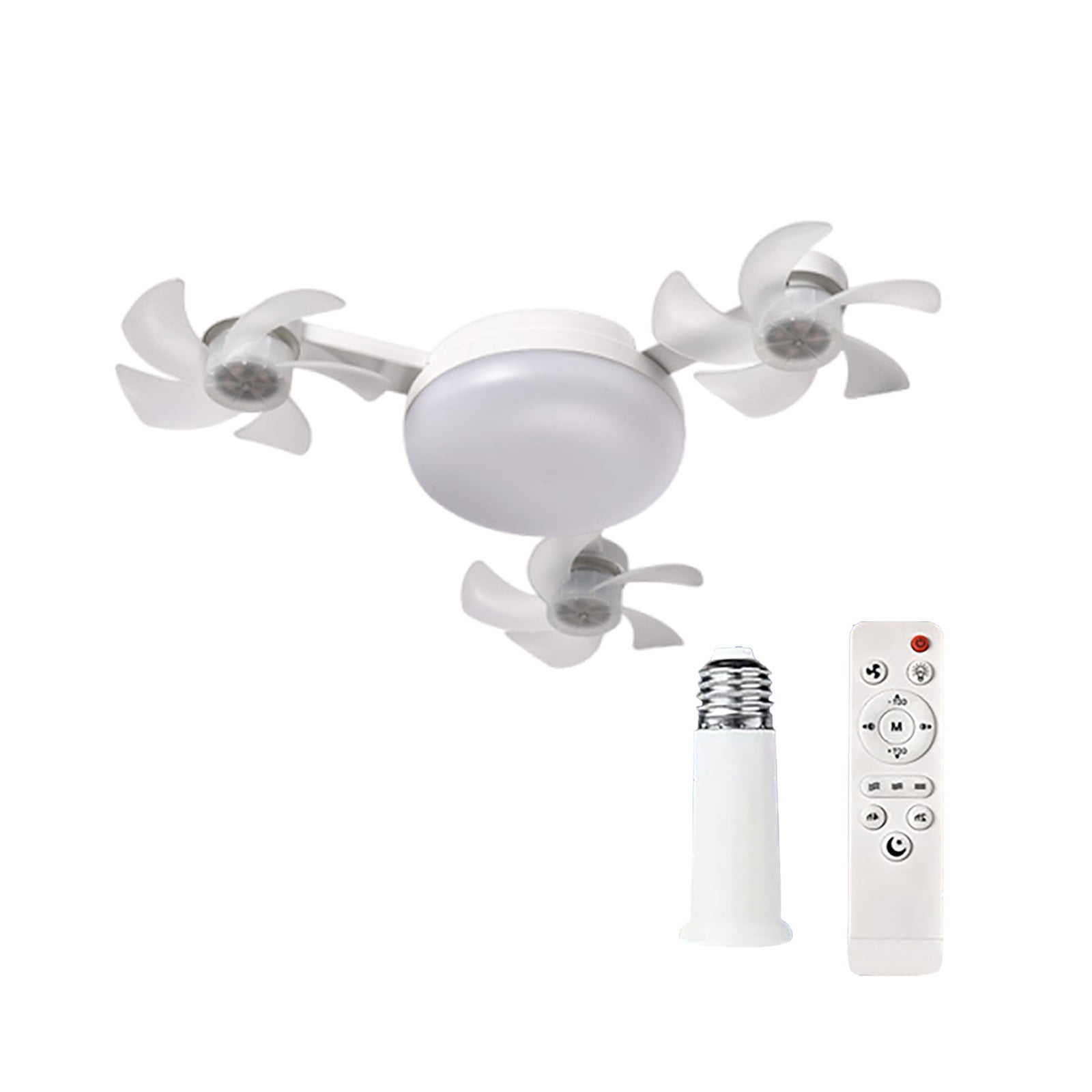 18'' Portable Ceiling Fan with Lights ABS, 3 Speeds/3 Colors for