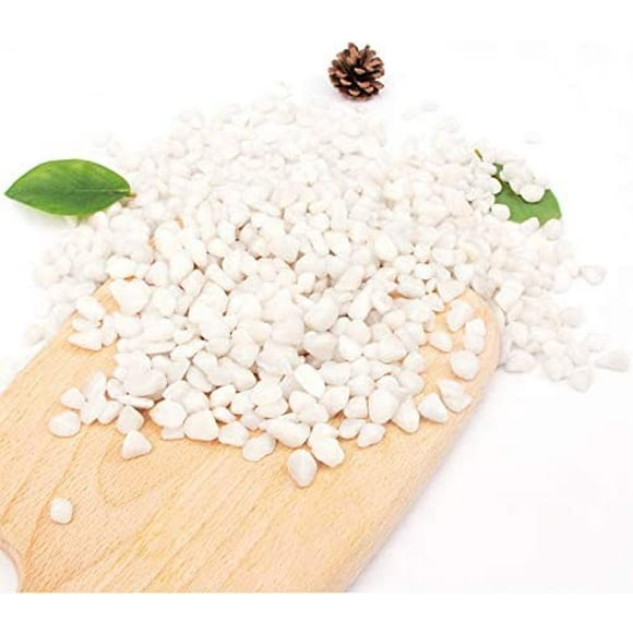 18 Pounds White Decorative Pebbles Small Aquarium Gravel River Rock,Garden Ornamental Pebbles Rocks, Natural Polished Decorative Gravel,Decorative Stones,Pebbles,Decor Gravel for Landscaping (White)
