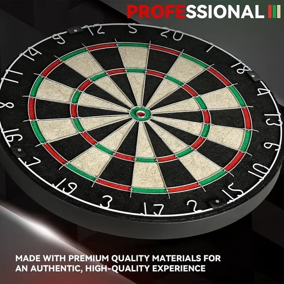 18'' Professional Sisal/Bristle Dartboard Set - Regulation Size Steel Tip Dartboard with 6 Steel Darts | High-Density Brazilian Hemp for Training & Competition | Christmas Gift & Game Night Essential