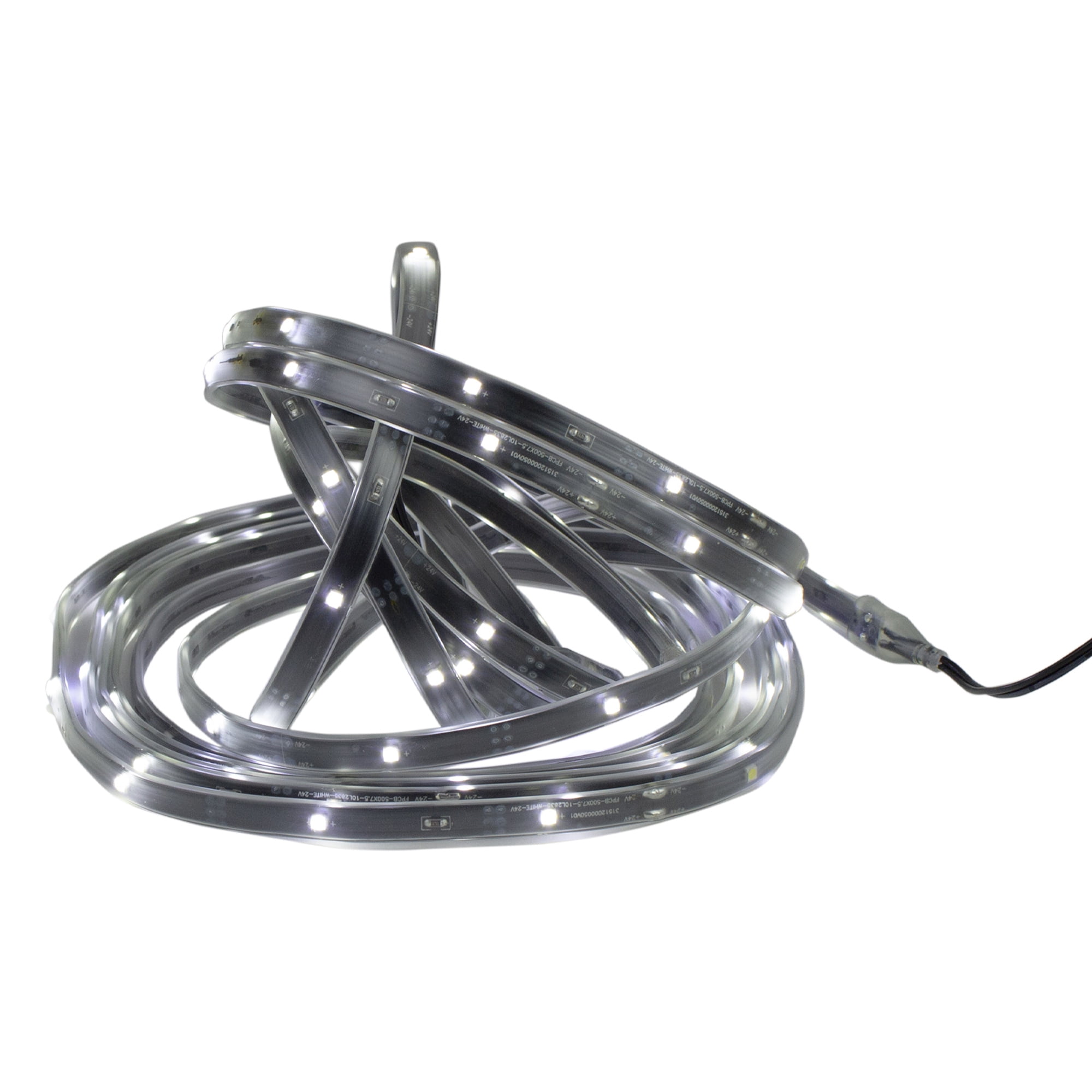 CC Christmas Decor LED Christmas Linear Tape Lighting - Black Finish - Pure White Lights - 18'