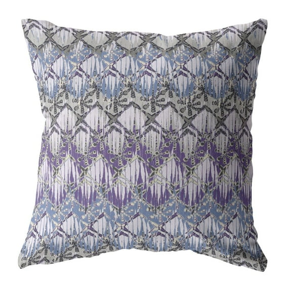 18†Purple Gray Hatch Indoor Outdoor Throw Pillow