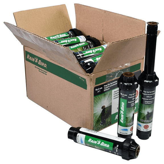 (18) Rain Bird US-412 Uni-Spray 12' Body Van Adjustable 0-360 Degree Nozzle 4" Pop-Up Irrigation Sprinkler