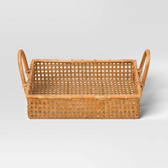 18" Rattan Cane Serving Tray