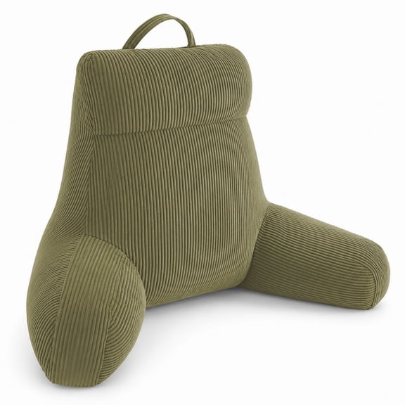 18” Reading Pillow,Backrest Pillow with Adjustable Firmness, Reinforced Headrest & Armrests, Supportive Sit-Up Pillow for Bed, Floor, Gaming(Green)