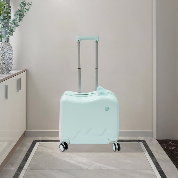 Kids Ride-On Suitcase with 4 Wheels, Adjustable Pull Rod & Built-in Password Lock Fun, Spacious & Durable for Travel, Age 3-6