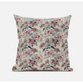 thumbnail image 1 of 18" Red Pale Green Roses Zippered Suede Throw Pillow, 1 of 2