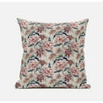 thumbnail image 1 of 18" Red Pale Green Roses Zippered Suede Throw Pillow, 1 of 2