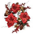 thumbnail image 1 of 18" Red Poinsettia Wreath - Christmas Poinsettias, 1 of 1